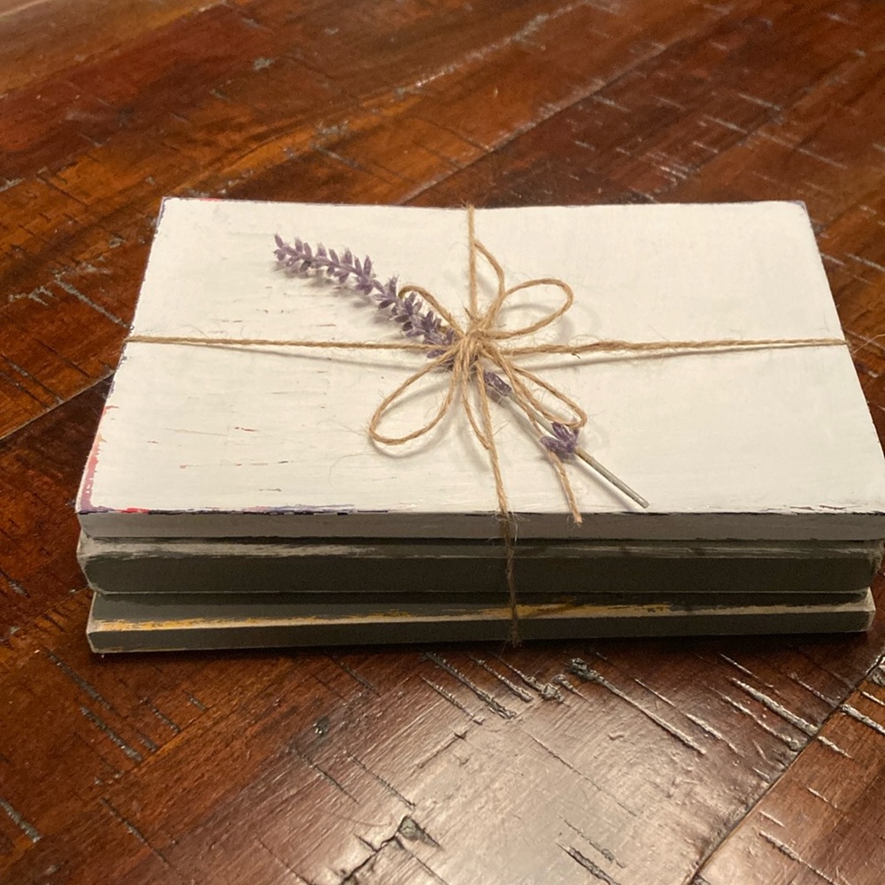 Distressed Painted Antique book bundle